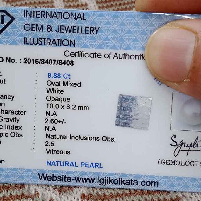 Natural Pearl 9.88 Carat / 10.67 Ratti