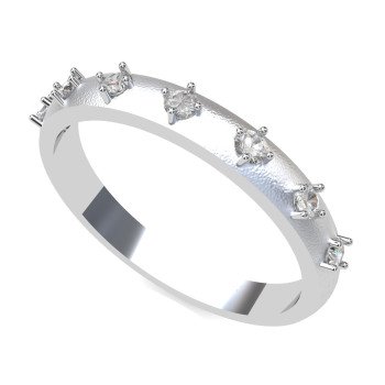 Silver American Diamond Band Ring
