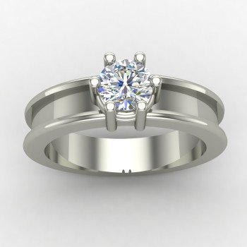 Round Solitaire American Diamond Ring