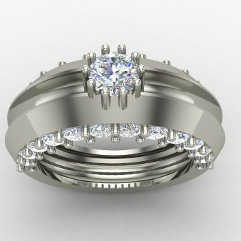 Round Cut Solitaire Engagement Ring Silver