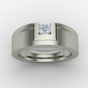 Solitaire Ring With Hallmark Silver