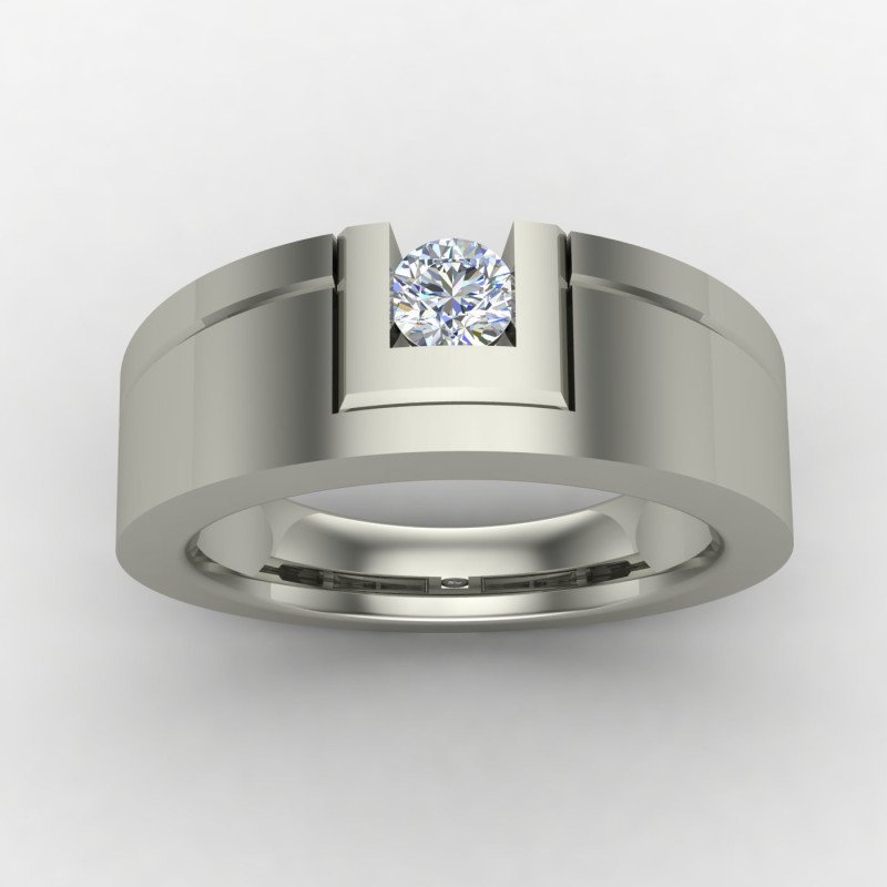 Solitaire Ring With Hallmark Silver