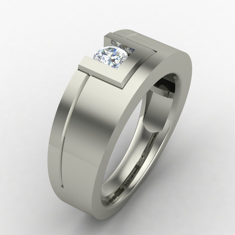 Solitaire Ring With Hallmark Silver