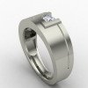 Solitaire Ring With Hallmark Silver