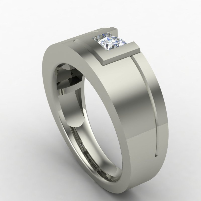 Solitaire Ring With Hallmark Silver