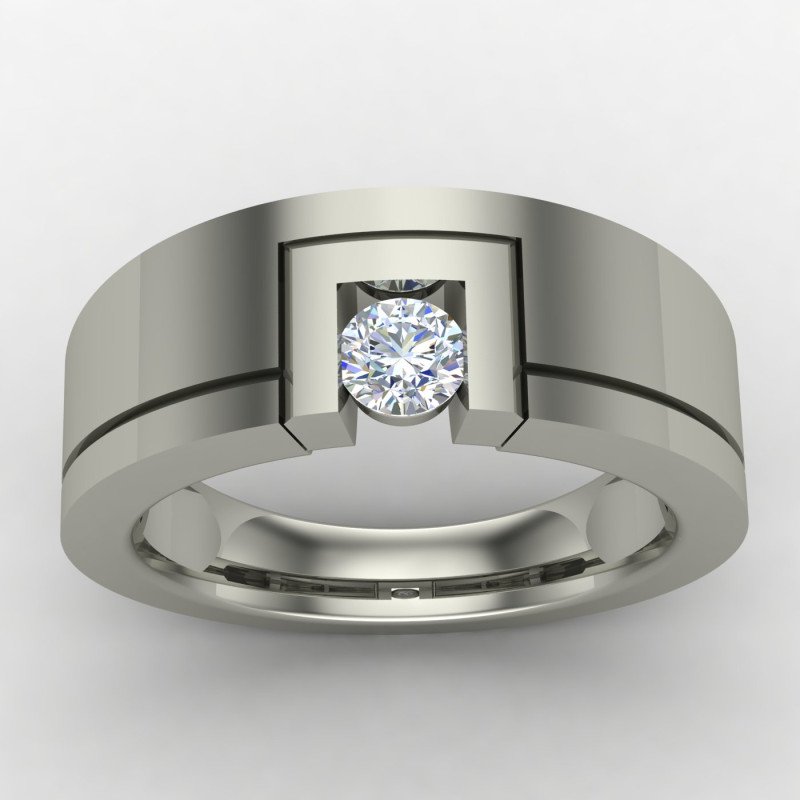 Solitaire Ring With Hallmark Silver