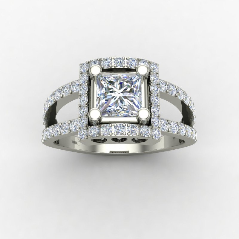 Princess American Diamond Solitaire Ring