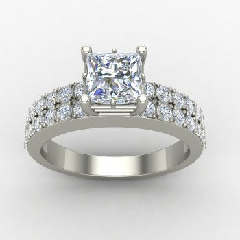 Princess American Diamond Solitaire Wedding Band