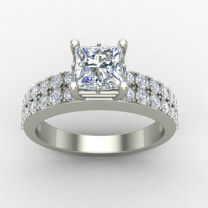 Princess American Diamond Solitaire Wedding Band Princess American Diamond Solitaire Wedding Band