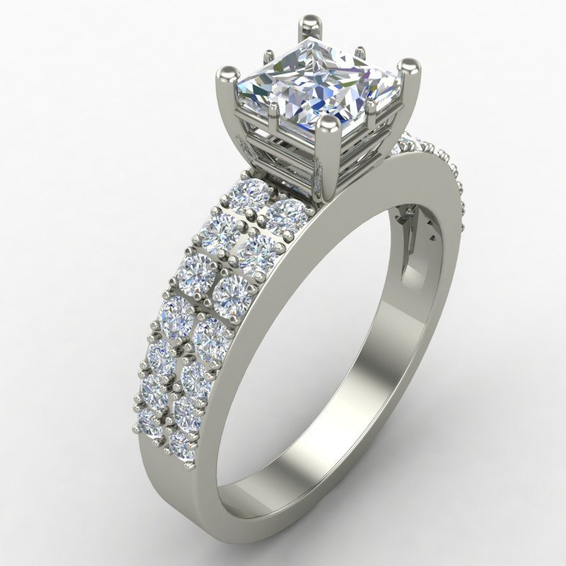 Princess American Diamond Solitaire Wedding Band Princess American Diamond Solitaire Wedding Band