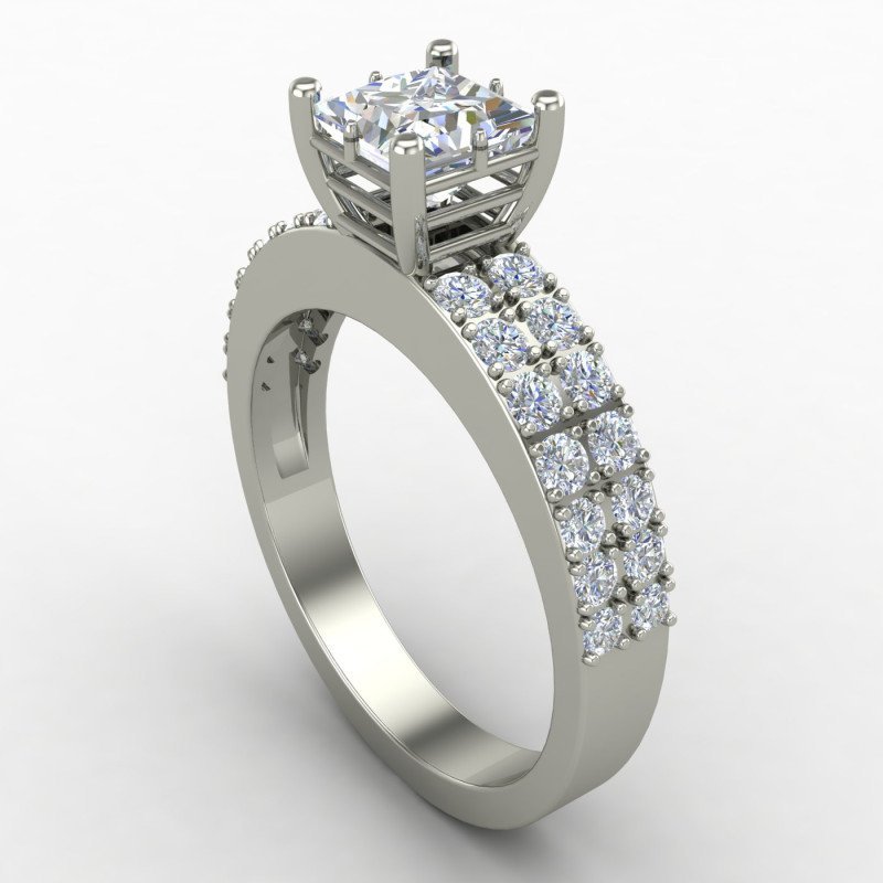 Princess American Diamond Solitaire Wedding Band Princess American Diamond Solitaire Wedding Band