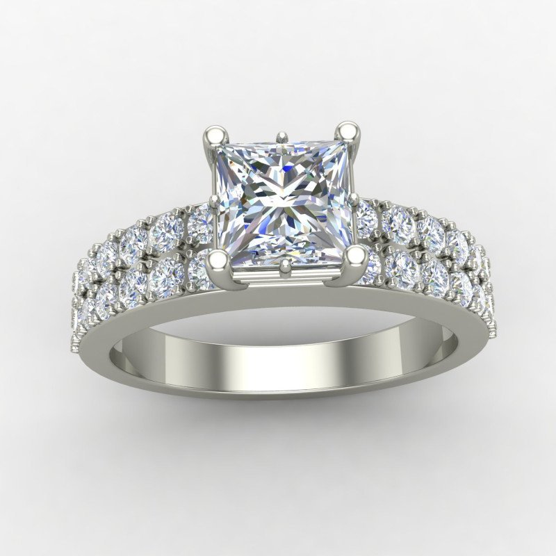 Princess American Diamond Solitaire Wedding Band Princess American Diamond Solitaire Wedding Band