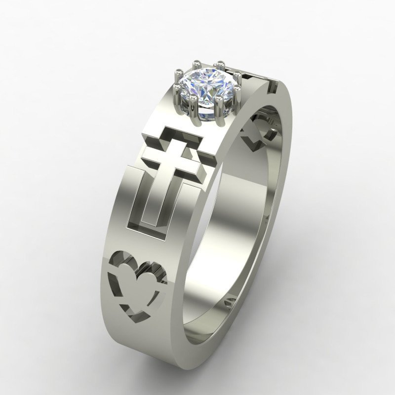 Christ Solitaire American Diamond Ring Christ Solitaire American Diamond Ring