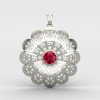 Ruby Swastik Pendant