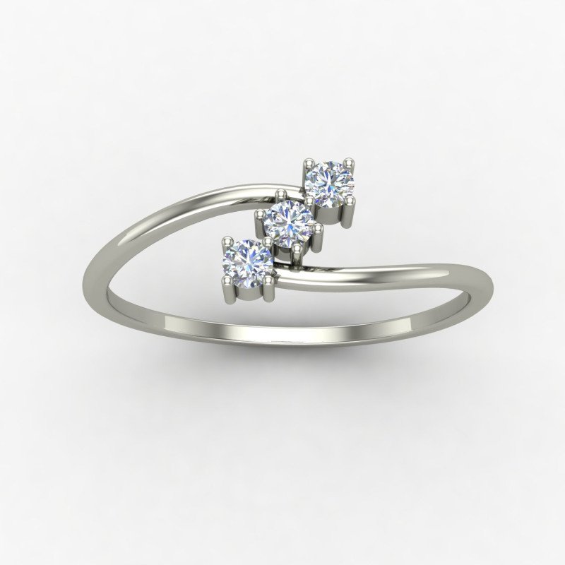 Three American Diamond Carve Ring Three American Diamond Carve Ring