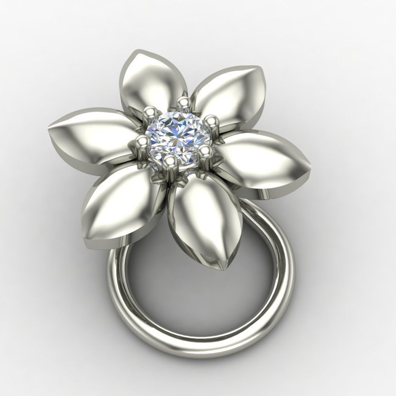 Silver Nose Pin for Office Wear