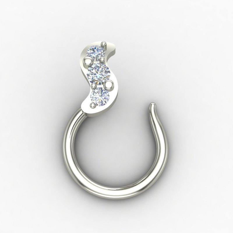 Trendy Silver Nose Pin