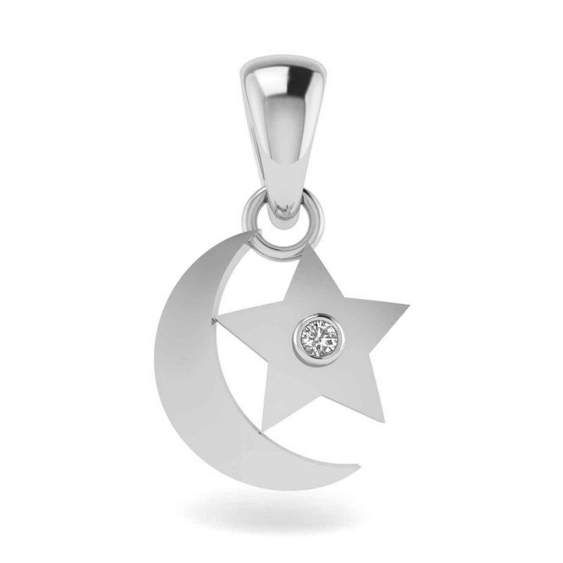 Moon Star American Diamond Pendant