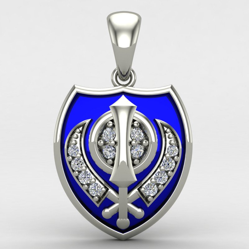Women Silver Khanda Locket Women Silver Khanda Locket