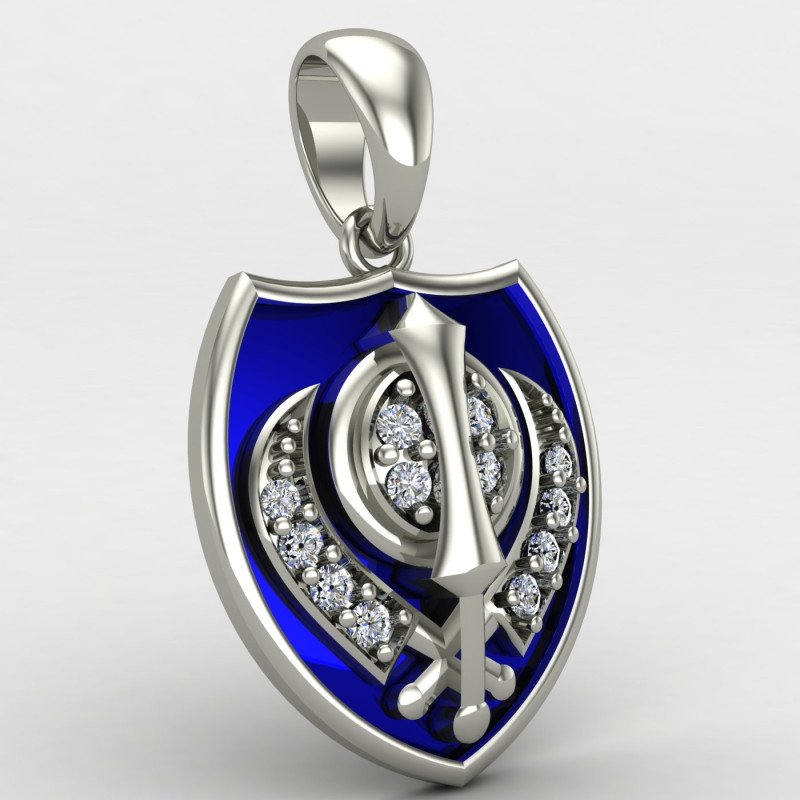 Women Silver Khanda Locket Women Silver Khanda Locket