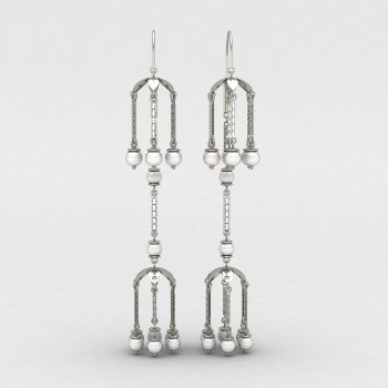 Double Jhumka Pearl Earrings