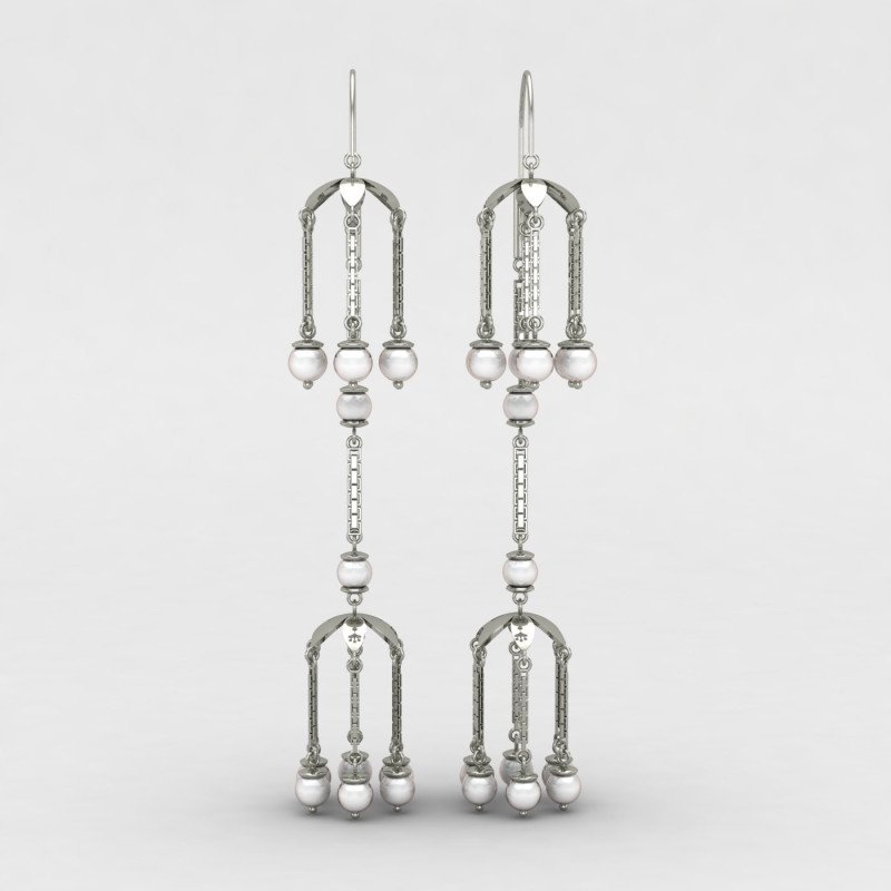 Double Jhumka Pearl Earrings