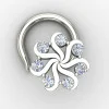 Floral Silver Nose Pin
