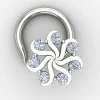 Floral Silver Nose Pin