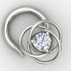Silver Nose Pin with White Stone