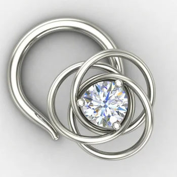 Silver Nose Pin with White Stone
