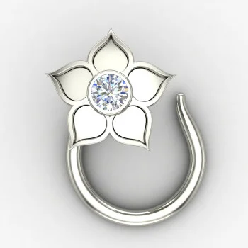 Silver Nose Pin with Stone