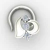 Designer Silver Nose Pin