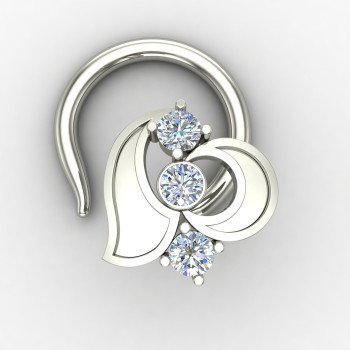 Designer Silver Nose Pin
