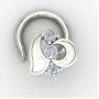 Designer Silver Nose Pin