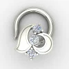 Designer Silver Nose Pin