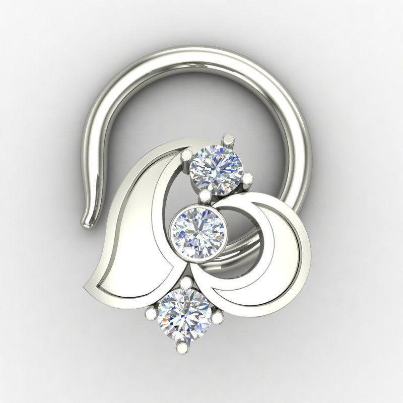 Designer Silver Nose Pin