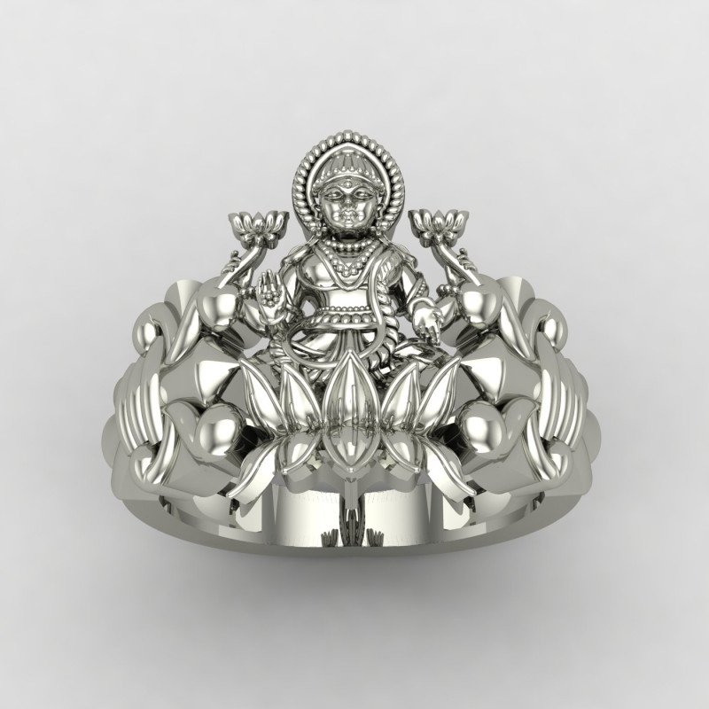 Laxmi Mata Silver Ring