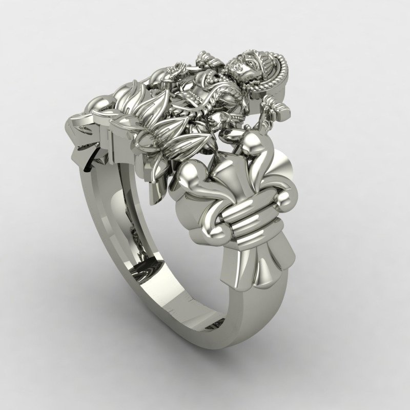 Laxmi Mata Silver Ring