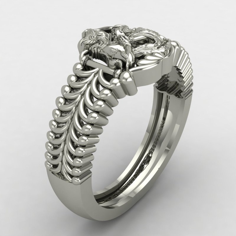 Radha Krishna Silver Ring