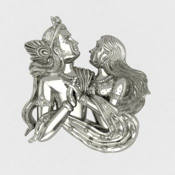 Radha Krishna Silver Ring
