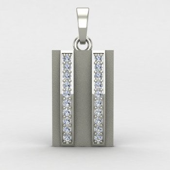 Double Line American Diamond Men Pendant