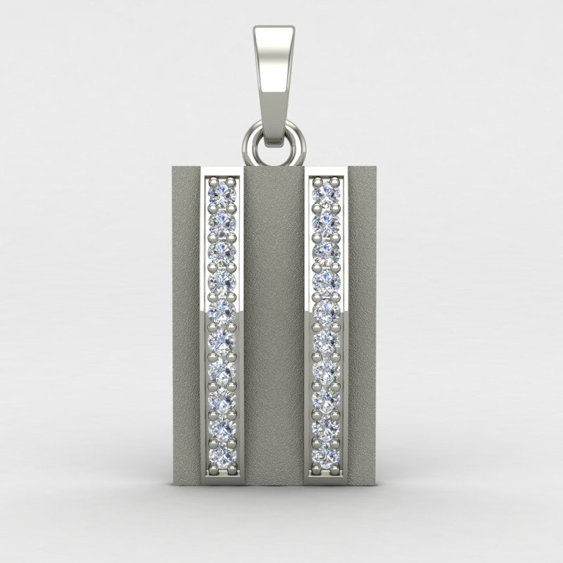 Double Line American Diamond Men Pendant
