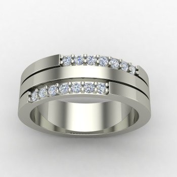 American Diamond Engagement Band Ring
