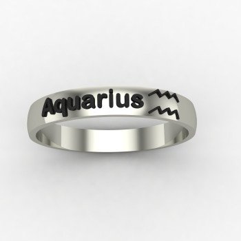 Aquarius Zodiac Sign Ring