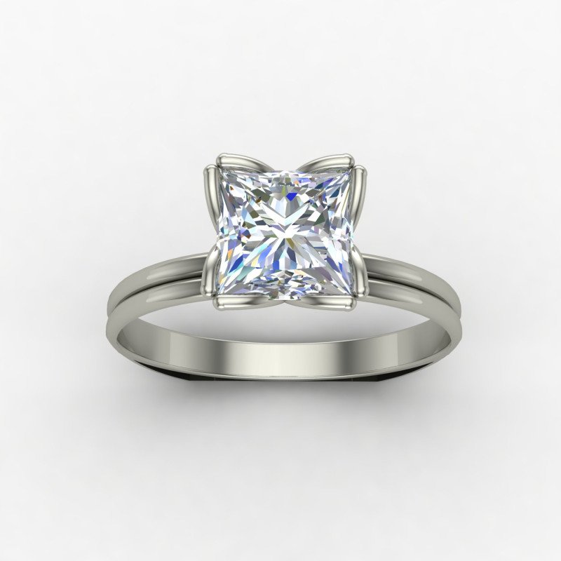 Pretty Princess Cut Solitaire Ring