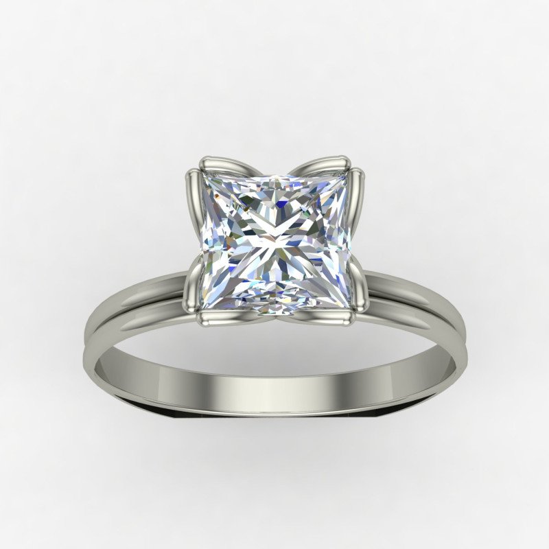 Pretty Princess Cut Solitaire Ring