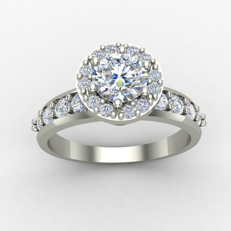 Silver Solitaire Ring with Round Cut Stone