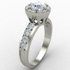 Silver Solitaire Ring with Round Cut Stone