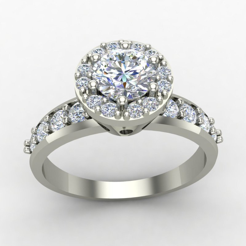 Silver Solitaire Ring with Round Cut Stone