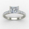 Princess Cut Solitaire Silver Ring
